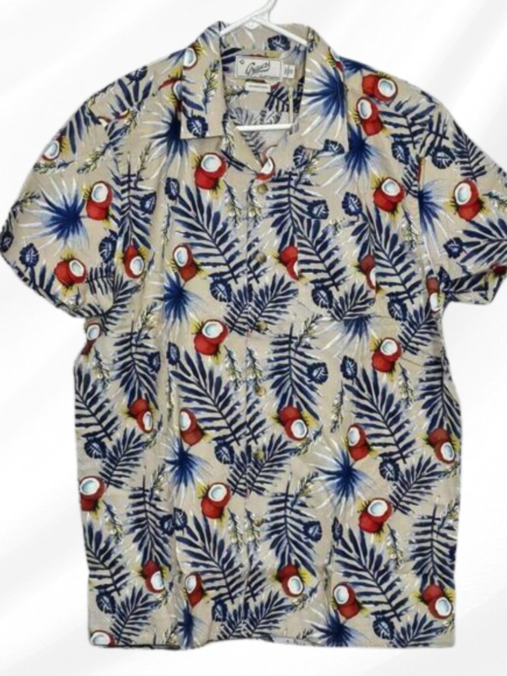 Grayers Vintage Hawaiian Camp Shirt Midnight Tropic Print Size M